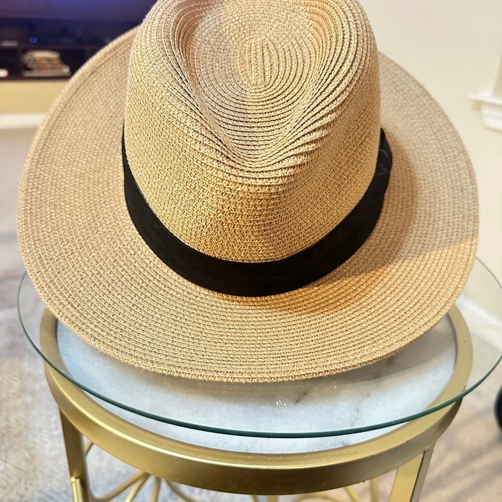 Classic Wide Brim Fedora Sun Hat with Black Band – Furtalk, Adjustable, Size L